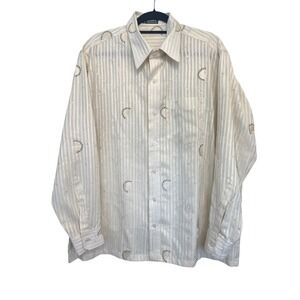 James Men's Embroidered Western Shirt Tan size XL‎